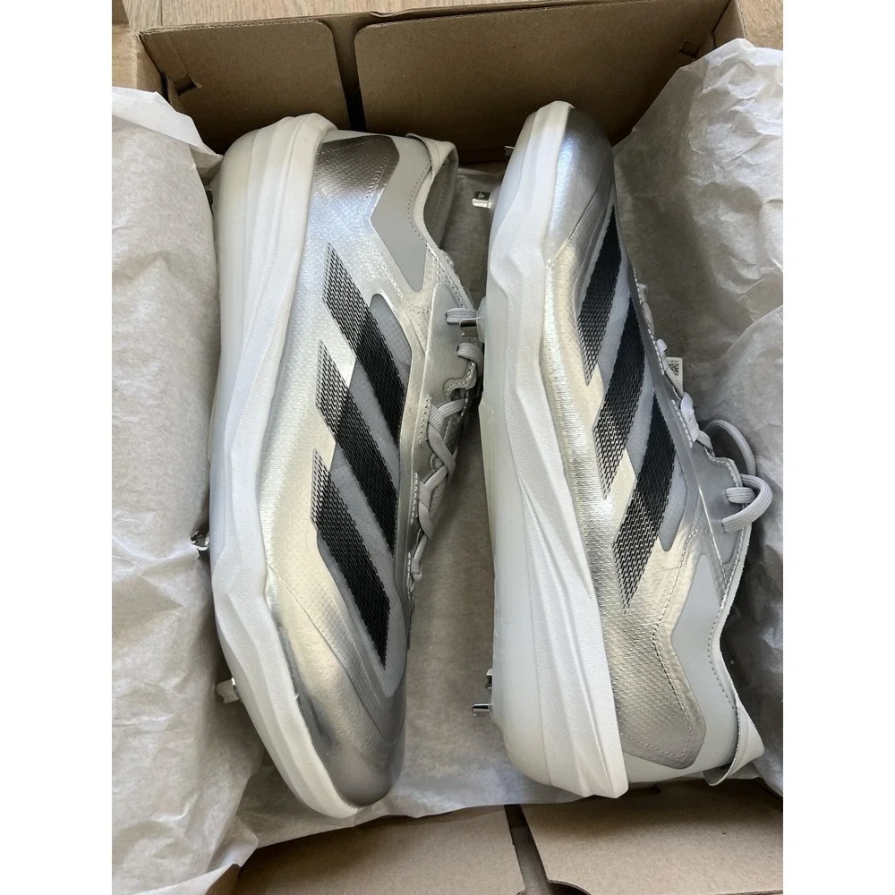 Adidas Mens Adizero Impact Silver Speed Baseball, Silver Metallic/Black/Grey, 16
